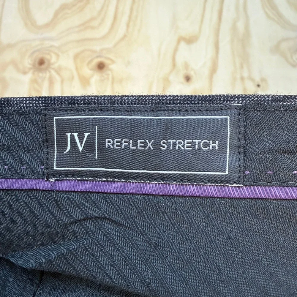 John Varvatos JV Reflex Stretch Mens‎ 46R Charcoal Grey Wool Blend Dress Pants